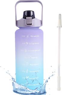 US1984 Motivational water Bottle with Straw, Sport Gallon Bottle, BPA Free Gym Bottle 2000 ml Bottle