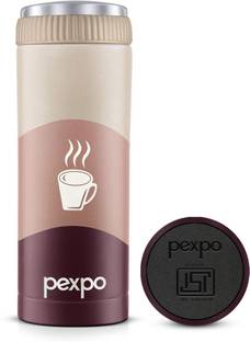 pexpo Vacuum Insulated UV Printed Water Bottle, Stainless Steel Hot & Cold, Crypto 430 ml Steel Flask