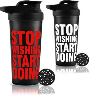 COOL INDIANS Premium Sports Combo Of Gym Shaker Bottle With Blender ball. 700 ml Plastic Shaker