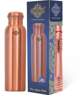 IndianArtVilla Copper Leak Proof Bottle, 900 ML, Brown 900 ml Bottle