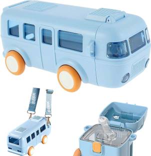 R TENTERPRISE Bus Shaped Water Bottle with Moving Wheels, 480 ML 480 ml Water Bottle