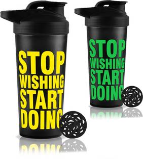 COOL INDIANS Premium Sports Combo Of Gym Shaker Bottle With Blender ball. 700 ml Plastic Shaker