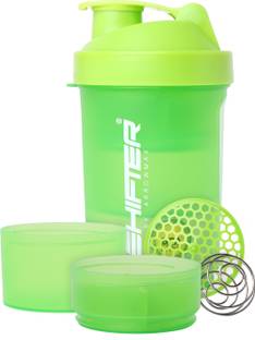 SHIFTER GYM SHAKER BOTTLE BPA FREE WITH 2 CONTAINER COMPARTMENT WITH NET AND BALL 500 ml Shaker