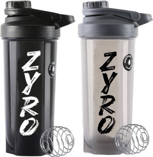ZYRO Combo of 2pc Gym Shaker Bottle, Mixer Ball, LeakProof, Food Grade, BCAA, Yoga 750 ml Shaker