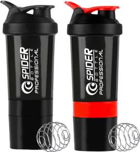 ZYRO Combo of 2pc Spider Gym Shaker Bottle, Mixer Ball, LeakProof, Food Grade, BCAA 500 ml Shaker