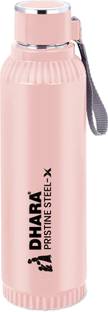 Dhara Stainless Steel 900 Insulated Inner Steel Outer Plastic Water Pink 700 ml Bottle