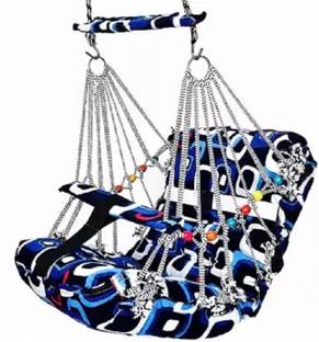 SHOP & WEAR Cotton Swing for Kids Baby's Children Folding and Washable 1-3 Years swing blue sqar
