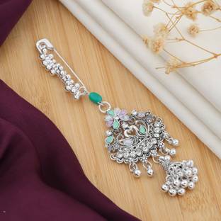 JAITU JEWELS Gleaming Grace Silver Saree Pins For Womens Wear Brooch