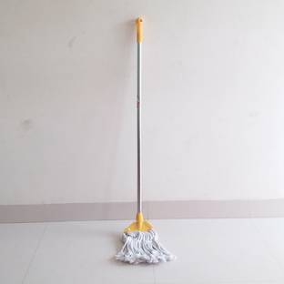 RATAN Floor Cleaning Cotton EASY MOP with Telescopic Adjustable Iron Handle(1PC) Wool, Microfibre Wet and Dry Brush