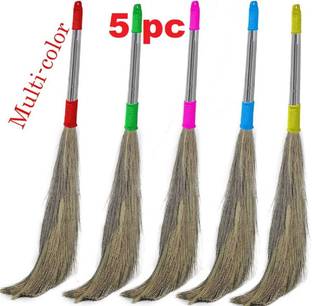 Debankan's Natural DF Plastic Handle Pack of 5 Grass Dry Broom