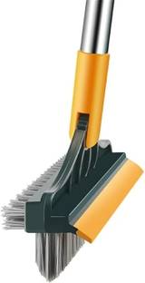 Noetic 3 in 1 Tile Cleaning Brush Bathroom Floor Scrub with Long Handle Tiles Wiper Plastic Wet and Dry Brush