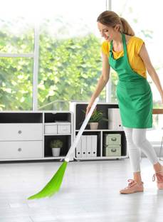 aKuu Green Plastic Broom Ideal For Floor Cleaning, Plastic Phool Jhaadu. broomsticks. Plastic, Silicone Wet and Dry Broom