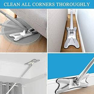 KRIYAART Easy Self-Wringing Microfiber Flat Floor X Shape mop Spin Mop Microfibre Wet and Dry Brush