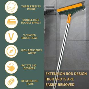 Noetic 3-in-1 Floor scrubbing V- Shaped Brush, broom brush Plastic Wet and Dry Brush