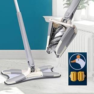 KESHAVART Microfiber Flat Mop System 360° Flexible Head, Wet and Dry X Mop Microfibre Wet and Dry Brush