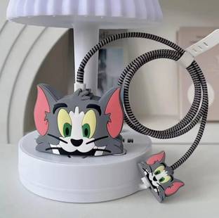 Auxiliary Charger Case & Cover for Apple with 3D Cute Tom Pattern for 20W iPhone Charger Cable Protector