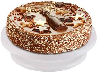 Garvil Plastic 360* Rotates 28CM Cake Decorating Turntable Stand, Cake Table Rotating Stand, Cake Stand Rotating Plastic Cake Server