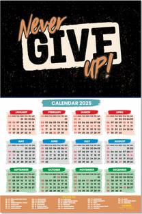 ESCAPER Never Give Up Motivational Calendar 2025 2025 Wall Calendar