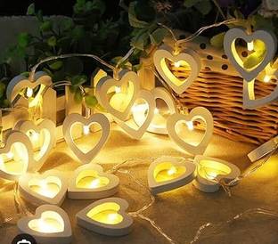 Divyalok 14 Heart LED Wire String Flameless Light,4 Meter for Diwali & Home Decoration Candle