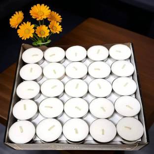 Crinikle Tealight candles 100pcs for home decor Candle (White, Pack of 100) Candle