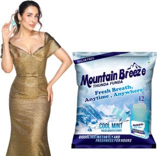 Mountain breeze Sugar-Free Coolmint Fresh Breath Strips ( 18 Strips ) Pack of 12x18= 216 Strips Mint Mouth Freshener