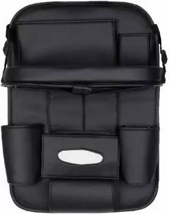 Lakshya 3D Car Seat Back Organizer with 10 Pockets and Meal Tray Car Multi Pocket Car Storage Bag