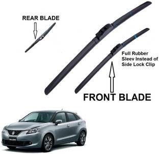 AutoClean FRONT FRAMELESS WIPER & REAR BLADE BALENO (PACK OF 3 PC) Windshield Wiper