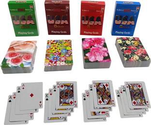 Gift Collection USA Gold Premium Plastic Coated Playing Cards with 4 Set of Cards