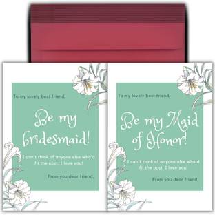 AanyaCentric 5.8x8.3inch Bridesmaid Maid of Honor Invites with Envelopes Invitation Card