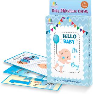 bookworm Baby Milestone card Boy Greeting Card