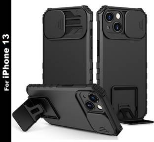 ShieldTech Back Cover for iPhone 13, Sliding Camera Shield & Stereoscopic Holder 360° Protection Mobile Phone Case