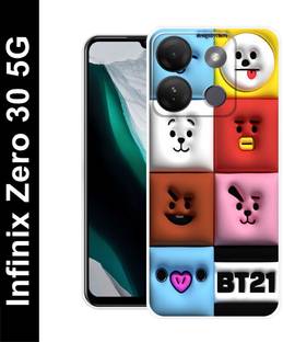 itrusto Back Cover for Infinix Zero 30 5G, Infinix X6731 Cute 3D Funny Faces, BT21 Back Cover