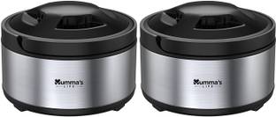 Mumma's LIFE Stainless Steel Thermoware Casserole for Roti/Chapati (3500ml & 4500ml) Pack of 2 Cook and Serve Casserole Set