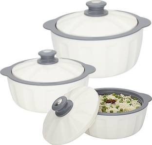 JAYPEE Hotfeast Inner Steel Serving Dinner Set Chapati Box for Gifting Dining Tableware Pack of 3 Serve Casserole Set