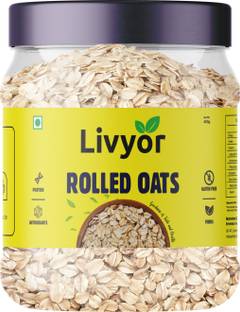 LIVYOR Rolled Oats, Gluten Free, Breakfast Cereal for Weight Loss Jar