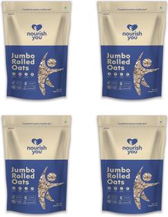 Nourish You Jumbo Rolled Oats | Wholegrain Breakfast | High Protein and Fibre Pouch