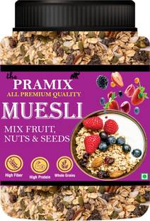 Pramix Muesli Fruit Nut & Seeds, Crunchy Nuts & Berries, High Protein - 700g Plastic Bottle