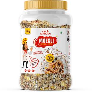 Cook Garden 100% Wholegrain Fruits & Nuts Muesli, Healthy Protein & Breakfast Cereal Jar