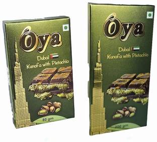 Oya Dubai Premium Kunafa and Pistachios Combos 80gm and 200gm (Pack of 2) Bars