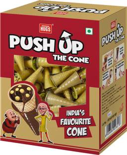 HUGS Push up the Cone- Chocolate, milk cream & biscuits in a Wafer Cone (30 pcs) Wafers