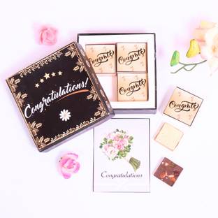 Expelite Congratulations Chocolates - 4 pieces wrapped Congratulations theme Chocolate Gift Pack Bars