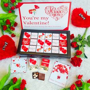 Expelite Valentine Chocolate Gift For Girls 18 Chocolates, Valentines Day Chocolate Gift Box Bars