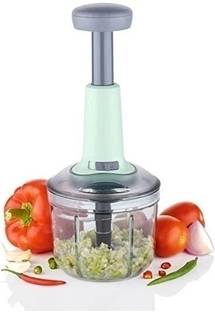 semora Hand Push 900 ML with 4 Stainless Steel Blades Multi Purpose Vegetable & Fruit Chopper