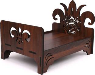Gojeeva Premium Wooden Carved Pattern Designer Bed For Kanha Ji/Gopal Ji Bed Wooden All Purpose Chowki