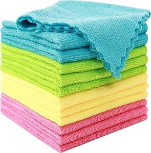 SHOWSTOPPER Highly Absorbent Streak-Free Micro Fiber Cleaning 4 Color (30X30CM) Wet and Dry Microfiber Cleaning Cloth