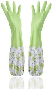 Flipkart SmartBuy PVC FlockLined Long Elbow Length Gloves for Kitchen Dishwashing Winters Wet and Dry Glove