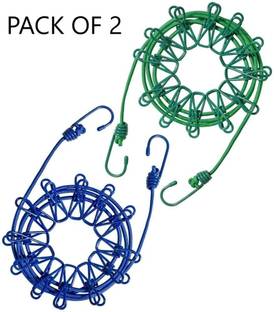 ambdded Pack of 2 Drying Rope with 12 Clips & 2 Hooks Travel Clothesline Rope Nylon Retractable Clothesline