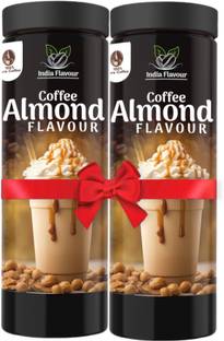 India Flavour Flavoured Instant Hot And Cold Almond Coffee Combo Pack for Relieving Stress Roast & Ground Coffee