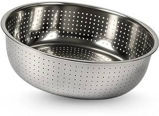 PRABHA Stainless Steel Chinese Colander for Washing Rice, Fruits, Vegetables Collapsible Strainer