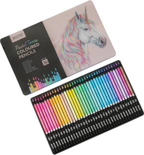 BRuSTRO PATEL TONES COLOURED PENCILS SET OF 36 TRIANGULAR Shaped Color Pencils